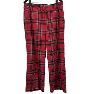 Cato Pants 16W Women's Red Tartan Plaid Bootcut Preppy Bootcut Casual NEW